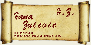 Hana Zulević vizit kartica